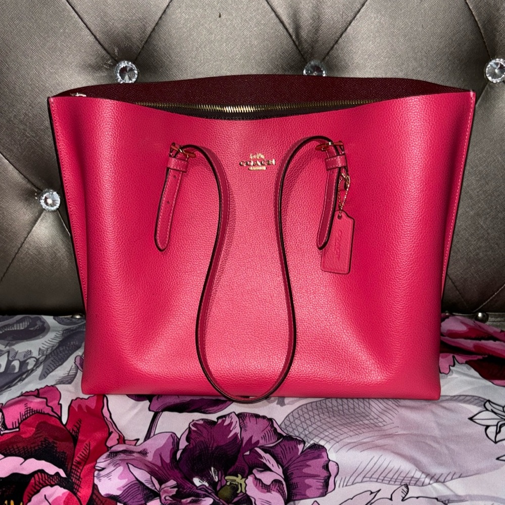 EUC COACH Mollie Tote Electric Pink/Wine